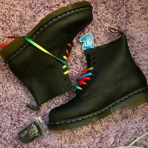 Dr. MARTENS 1460 Pascal RAINBOW Combat Boots NEW